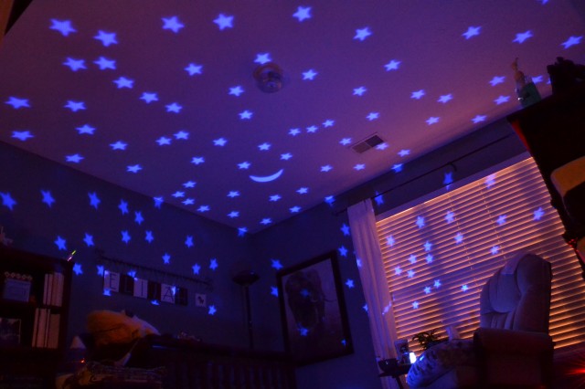 Eli's turtle casting stars on his ceiling