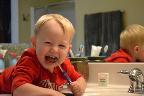 Eli Brushing His Teeth